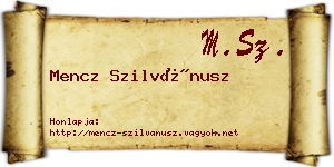 Mencz Szilvánusz névjegykártya